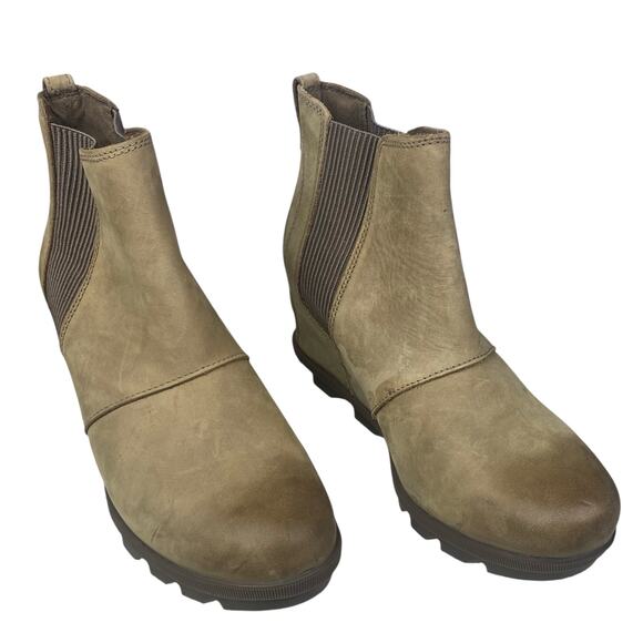 Sorel Women’s Joan Of Arctic Tan Leather Wedge Boot Size US 10 - Picture 5 of 10